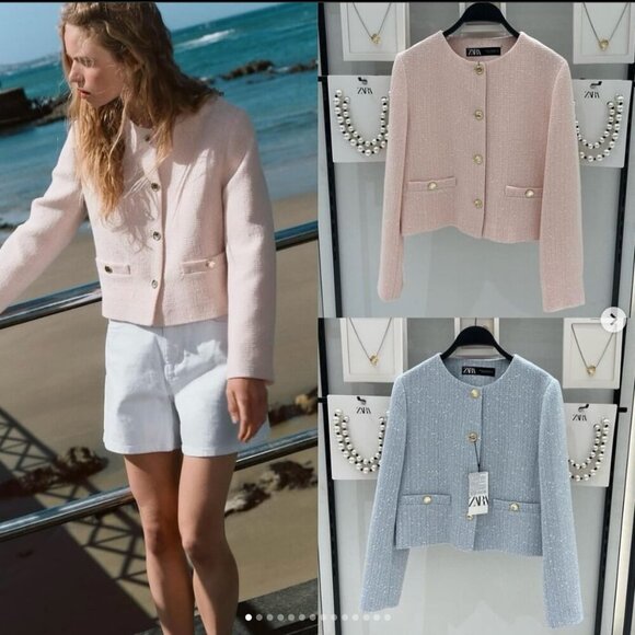 ZARA TEXTURED ROUND COLLAR BLAZER Size S NEW WITH TAG! - Picture 14 of 14